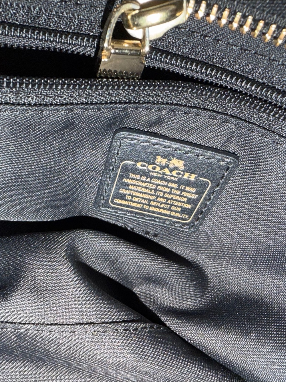 Coach Black Pebble Leather Satchel with Gold-Tone Accents - Picture 7 of 11